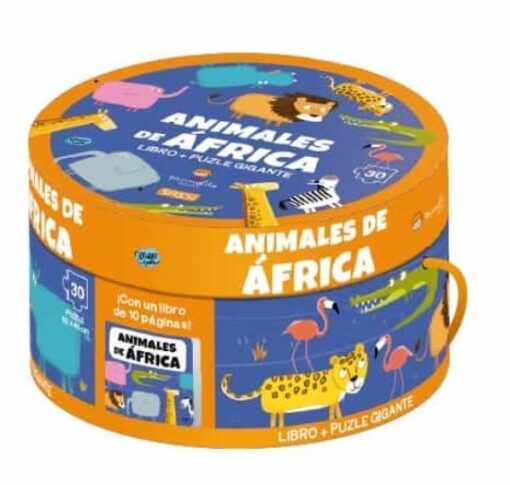ANIMALES DE AFRICA LIBRO + PUZLE GIGANTE
